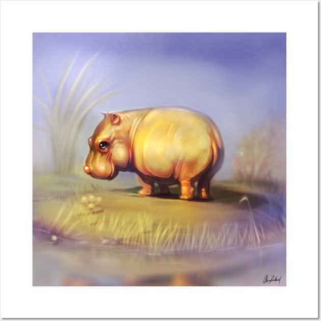 Happy hippo Wall Art by Artofokan